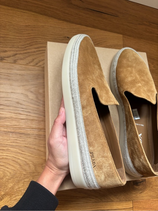 Prada Tan Suede Slip-On Loafers St. Tropez Espadrille main image 8